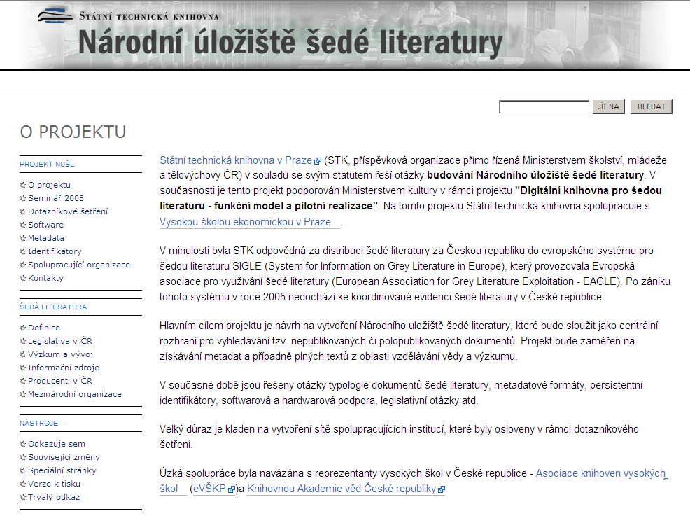 Ukázka webových stránek http://nusl.stk.cz/: 5.