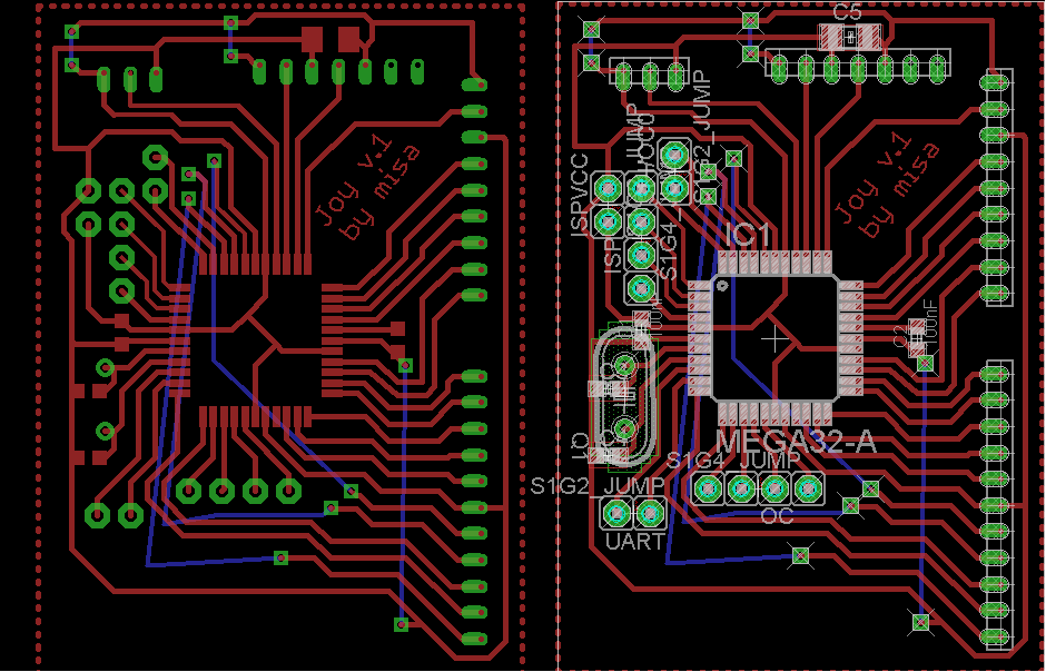 Obrázek A.2: Návrh DPS pro mikrokontrolér ATmega32