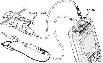 Funkce osciloskopu/multimetru 2 Postup při měření