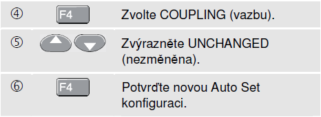 Praktické rady a řešení problémů 9 Změna volby funkce Auto Set Změna možností funkce Auto Set Funkce Auto Set ve svém výchozím nastavení zachytává průběhy signálu s kmitočtem přesahujícím 15 Hz.