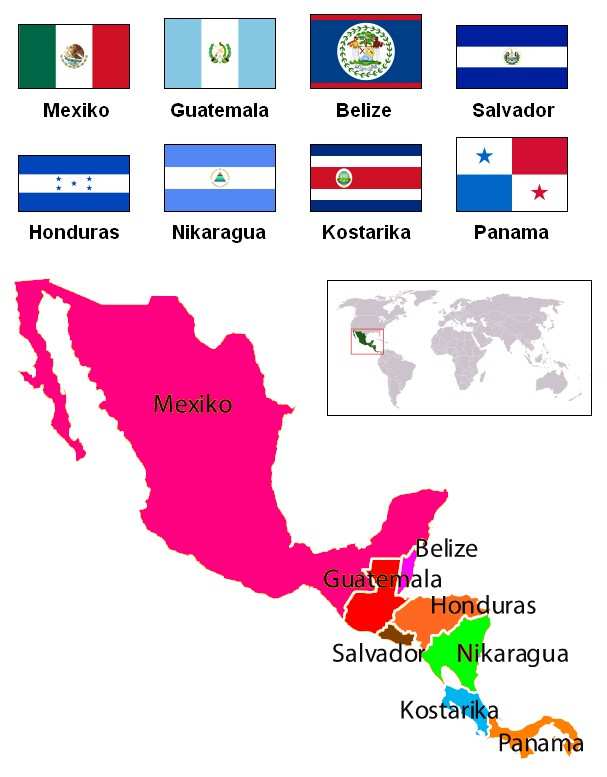 Státy Střední Ameriky Největší a nejvyspělejší ze států Střední Ameriky je: - Mexiko