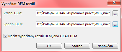 Obr. 55 Umístění nástroje pro výpočet rozdílu digitálních modelů Obr.