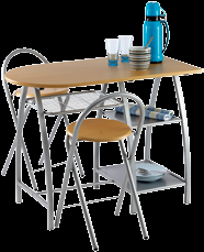 Stůl Š80 x D0 x V76 cm a židle MEXICO 95,- 500,- 50,- 9,- Taburet MAINE S pěnovým polstrováním a potahem z koženky.
