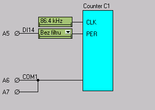 4.9.6 Čítač s uvolněním V konfiguraci čítače s uvolněním čítá náběžné hrany impulsů na vstupu DI, pokud je na vstupu DI. Výstup DO je, pokud je hodnota Val < POS.