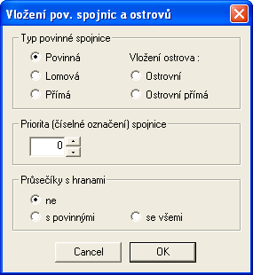 Obr. 52 Vložení povinných spojnic 8.5.5. Úprava obalu Tato funkce je určena pro úpravu oblasti DMT, nad kterou probíhají výpočty (viz 1.1.5).