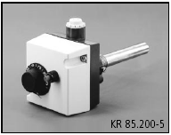 DVOJITÝ KOTLOVÝ TERMOSTAT řada KR-85... Přepínací možnosti: 15 (8) A, 24 250 V~, při 24 V~ min. 150 ma Kontakt: 2 mikropřepínače jako přepínače.