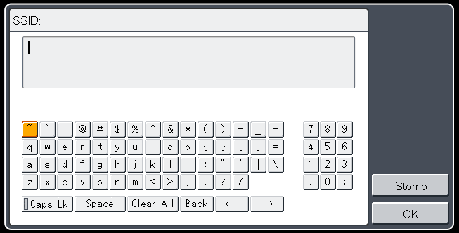 5. Změna nastavení projektoru Vkládání čísel K zadávání čísel použijte číselná tlačítka na dálkovém ovládání. Vkládání textu Pro zadání textu použijte klávesnici, která je zobrazena na obrazovce.
