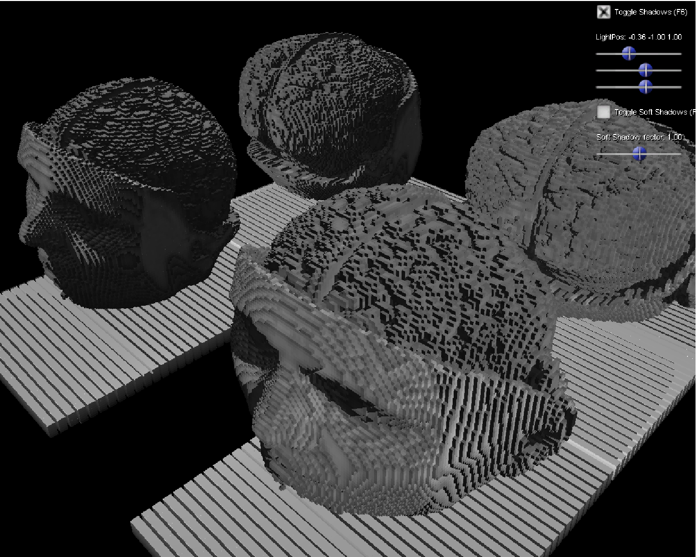 Test kd-restart kd-backtrack kd-shortstack simple 64/17 73/34 81/33 voxlap 332/20 285/39 288/40 voxelstein 292/28 281/39 280/41 myhead 187/20 187/22 200/23 Tabulka 6.