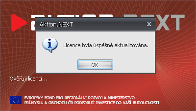 3) Po ověření licence již software pracuje dle objednaných parametrů.