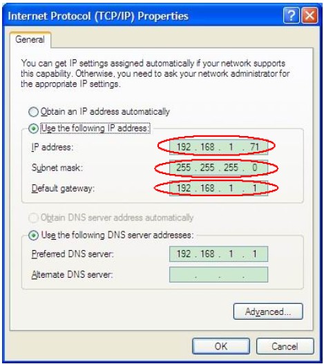 Obrázek 7-5 Nastavení parametrů sítě na počítači 3) Nastavení parametrů sítě v softwaru osciloskopu OWON. Spusťte na počítači software. V menu "Communications" vyberte položku "Ports-settings".