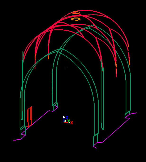 Zpracování 3D modelu Zpracování v programu Cyclone Obrázek 5.17: Koruna ve vrcholu klenby (vlevo Geomagic, vpravo Cyclone - vektorizace) [68] Obrázek 5.