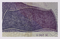 Bankovky a jejich ochrana Skrytý obrazec Tento prvek lze použít u tiskovin tištěných liniovým hlubotiskem.