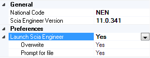 Vlastnosti u je nainstalovaný do záložky Add-Ins. Vlastnosti Přenos dat do Scia Engineer je ovlivněn nastavením v dialogu Vlastnosti. exportuje 1D prvky a 2D plochy s otvory.