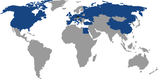 Světová síť Na konci roku 2003 měl CzechTrade 25 zahraničních zastoupení ve 22 zemích světa.