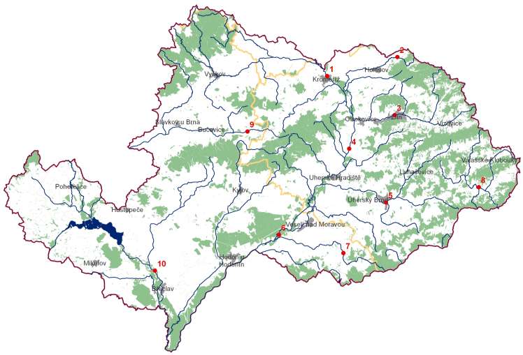 Povodeň 2010 Vznik květnové a červnové povodně byl způsoben výskytem intenzivní srážkové činnosti ve dnech 16.-23.5 v oblasti horních částí povodí Rožnovské a Vsetínské Bečvy (Beskydy, Javorníky) a 1.
