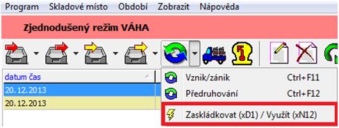 Uzávěrka roku Jestliže je skladová evidence připravená k uzavření roku, je možné vygenerovat odpovídající dávky, kterými se položky odepisují ze skladu.
