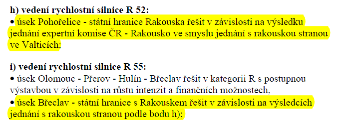 Koridor R52 sdílí podobný historický osud s koridorem R43.