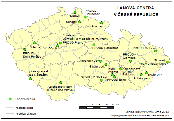 Zaměřila jsem se na nabídku lanového centra PROUD Brno, které nabízí v současnosti 15 programů.