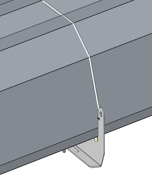 Obr. 3.21 Upevňovací kryty Tmavé trubkové infrazářiče XENON 2. Na počátku montáže reflektorů v pozici reflektorů na straně kolena, nechejte mezeru asi 90 mm mezi kolenem a koncovým krytem.