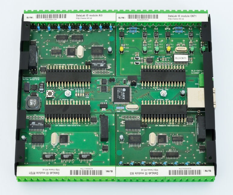 CPU modul DataLab IO4/ETH Vlastnosti 4 pozice pro vstupně/výstupní moduly. Připojení přes rozhraní Ethernet. Rychlost 10/100 Mbps. Napájení z externího zdroje.