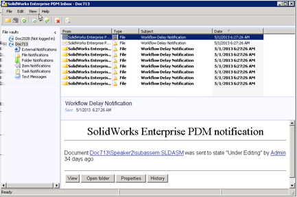 SolidWorks Enterprise PDM Aby získali podrobnosti o všech souborech, které byly definovány jako opožděné ve stavu, museli