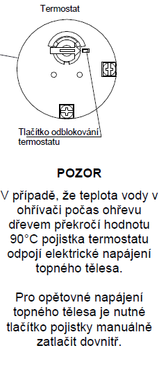 Před ohřívačem musí být umístěna dvoupólová pojistka odpovídající příslušným předpisům, s vyznačenými polohami 0/I, jejíž kontakty jsou v poloze otevřeno vzdáleny min. 3 mm.