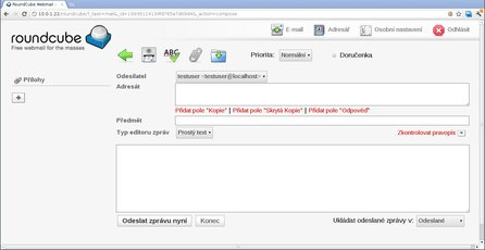 Psaní pošty v Roundcube Nemáte li dosud nainstalovaný databázový server a nechcete li používat SQLite, můžete nainstalovat třeba MySQL: aptitude install mysql client mysql server V takovém případě