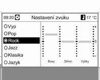 24 Úvod Nastavení rozdělení hlasitosti mezi přední - zadní část Nastavení rozdělení hlasitosti mezi pravou - levou část Optimalizování zvuku pro daný styl hudby Zvolte Prolínač kanálů.