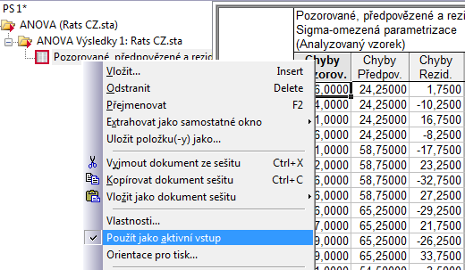 V případě, že by se jednalo o posouzení normality z hlediska úrovně jednoho faktoru, potom je jednoduché si přes záložku Anal. skup.