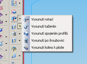 Obr. 10 - Skrytí roviny 8) volba funkce vysunutí kolmo k ploše Obr. 11 Obr.