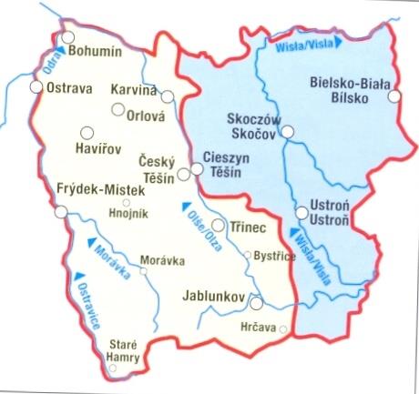 Těšínsko ve své historické hranici