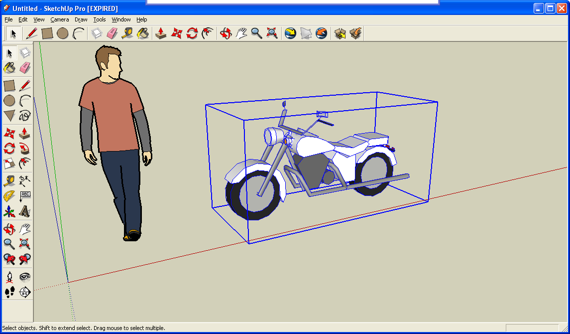 Scéna 3d pracovní plocha v rámci souřadnicového systému