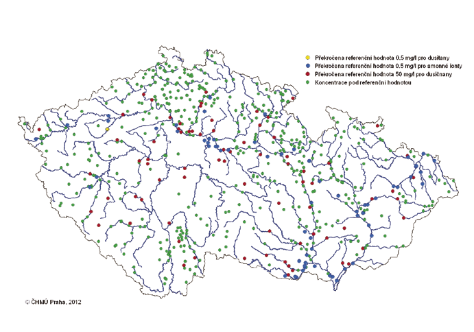 Zpráva o stavu vodního hospodářství České republiky v roce 2011 21 řek, které jsou antropogenní činností nejvíce ovlivněny.