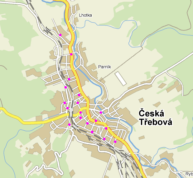 500 m. V odůvodněných případech mohou být vzdálenosti přiměřeně upraveny podle místní potřeby. Na obrázku č.