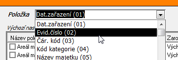 Veškeré nastavené změny je nutné vždy nejprve uložit, a až pak teprve volit další položku z výběrového seznamu polí k zobrazení.