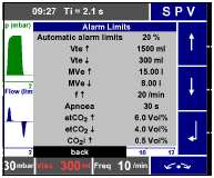 5.2 Nastavení limitů alarmu Pro nastavení hraničních hodnot alarmu postupujte následovně: 1. Stiskněte tlačítko pro vyvolání hlavní nabídky. 2. Zvolte položku Alarm limits (limity alarmu). 3.