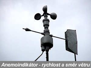 Anemoindikátor slouží k měření rychlosti a směru větru.