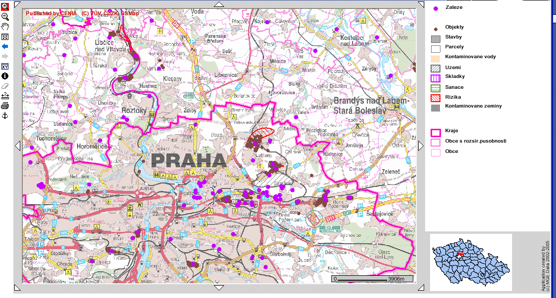 SESEZ aplikace GIS + obsáhlé databáze: kategorizace