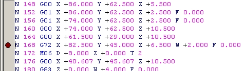 F2000 WOP - Page 50 of 51 P0-P99. Pro ladění rozsáhlejších programů či podprogramů lze s výhodou využít zarážek, které slouží jako nepodmíněný stop programu.