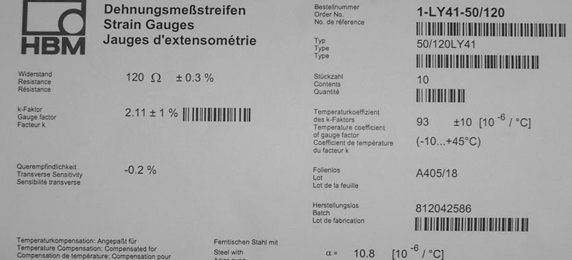 Obr. 35 vlastnosti pouţitých tenzometrů 3.4.2. Rozměry Na výrobu kleneb byly pouţity 4 formy. Vzhledem k tomu měla kaţdá klenba nepatrně jiné rozměry (délka l kolísala s odchylkou 5 mm). Obr.