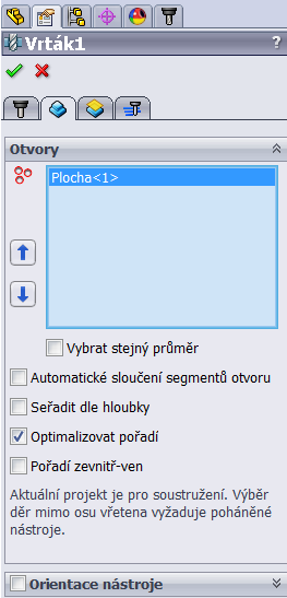 2. Vrtání 1. Zvolit nástroj a nastavit řezné podmínky 2. Nastavit hranice obrábění 3.