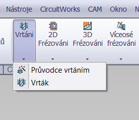 Vrtání Pro tvorbu děr obsahuje program HSM Works funkci Vrtání.