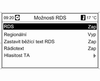 Rádio 39 V závislosti na přijímané stanici zobrazí informační a zábavný systém text rádia, který může například obsahovat informace o aktuálním programu.