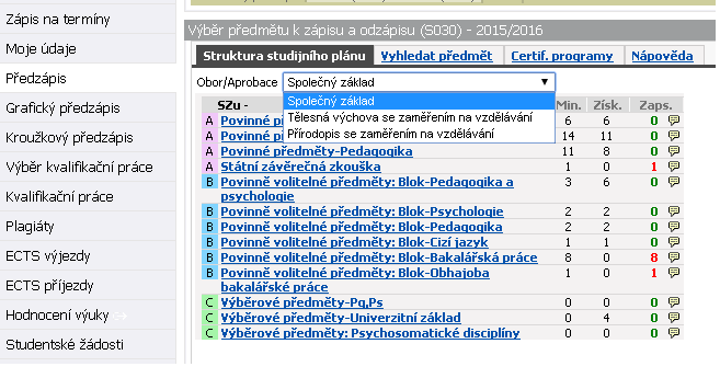 Zápis Abys mohl začít studovat podle osobního studijního plánu, musíš si takový plán vytvořit v systému STAG při předzápisu.