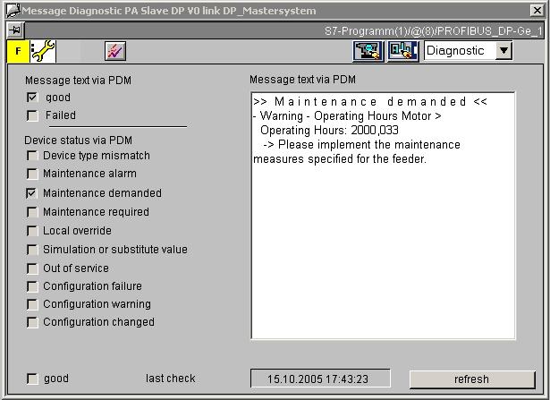 SIMOCODE pro in the PCS 7 Maintenance Station Plant asset management