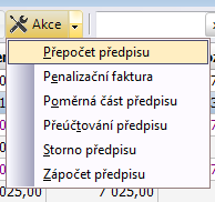 1.4. Storno předpisu Storno předpisu provedete v Předpisech uživatele. Označte požadovaný předpis a použijte volbu Akce Storno předpisu.