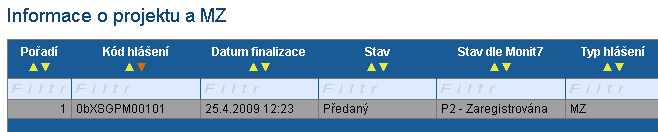 3.6.17. Finalizace a tisk monitorovací zprávy Po ukončení práce na MZ je nutné provést finalizaci kliknutím na pole Finalizace.