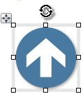 60 Práce s objekty Otočení vybraného objektu (pomocí jeho úchytu pro otáčení): Klepněte na úchyt pro otáčení vystupující z rámečku výběru a přetáhněte jej (podržením klávesy Shift při přetažení lze