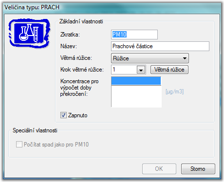 Projekt v e lič iny a z editace Spe c iá lníc h v la st nost í. Více: Speciální vlastnosti (prach) 3.6.