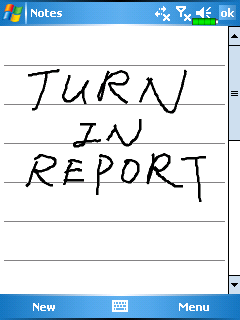 Psaní na obrazovce V jakémkoli programu, ve kterém je možné psát jako např. Notes v záložce Notes v programech Calendar, Contacts a Tasks, můžete přímo používat stylus k přímému psaní na obrazovku.